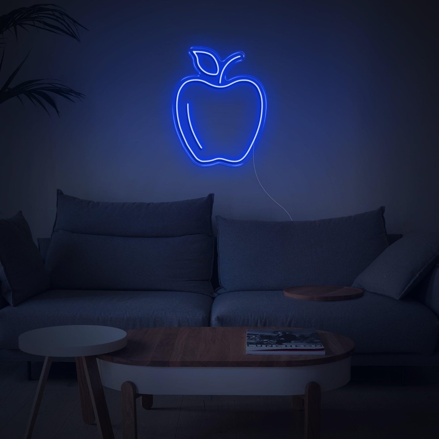 Pink Apple Outline Led Neon Sign For Living Room And Cafe Decor | Shineneon