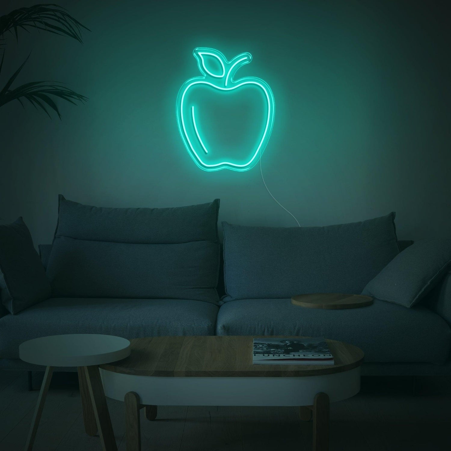 Pink Apple Outline Led Neon Sign For Living Room And Cafe Decor | Shineneon