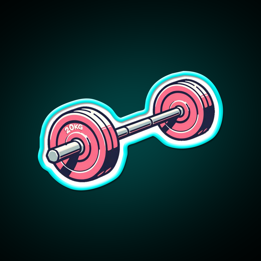 Pink Barbell Bodybuilding Gym Fitness Led Neon Sign Rgb Color