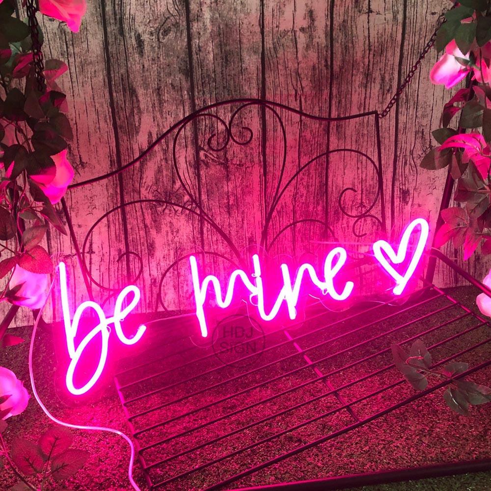 Pink Be Mine Heart Led Neon Sign For Wedding Romantic Decor | Shineneon