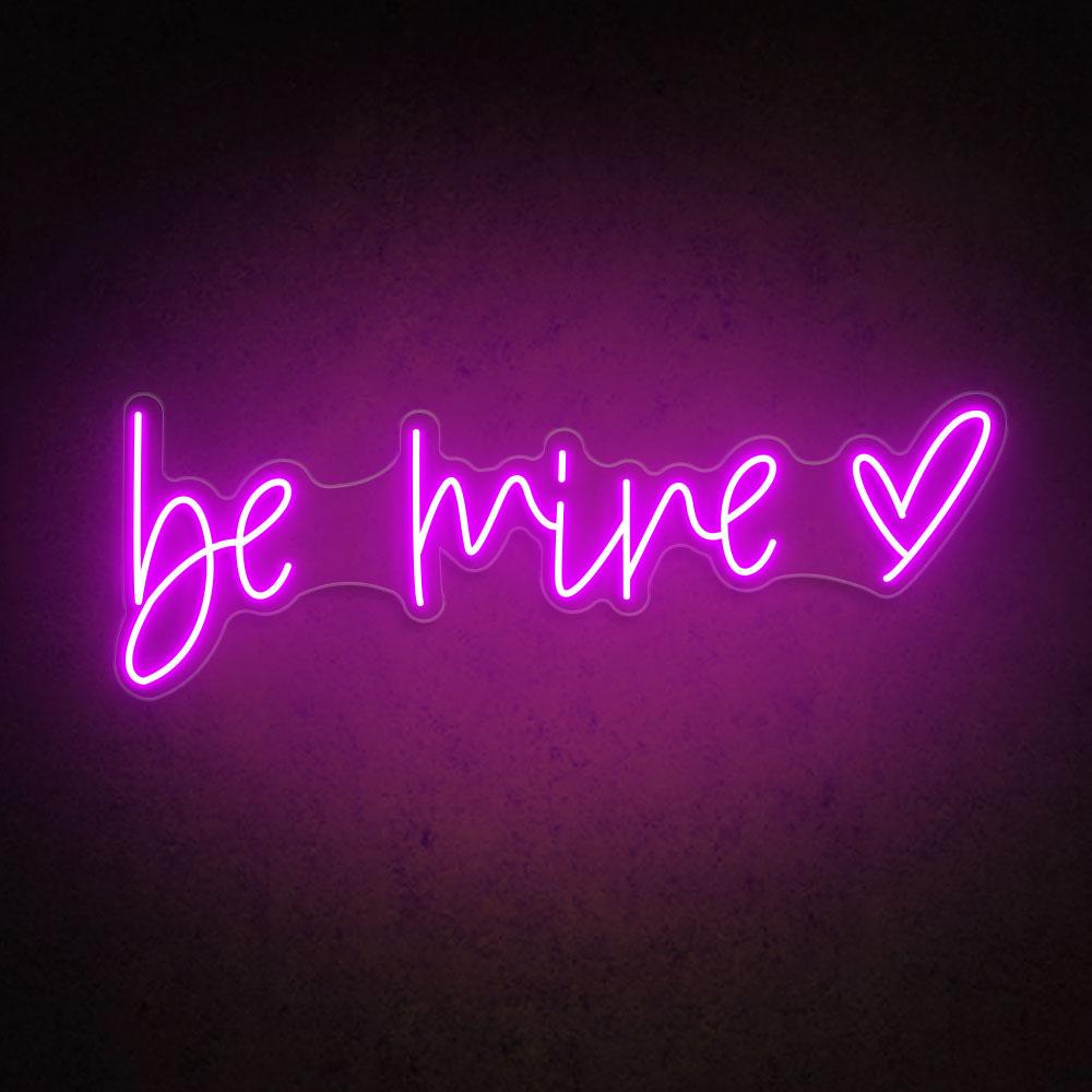 Pink Be Mine Heart Led Neon Sign For Wedding Romantic Decor | Shineneon