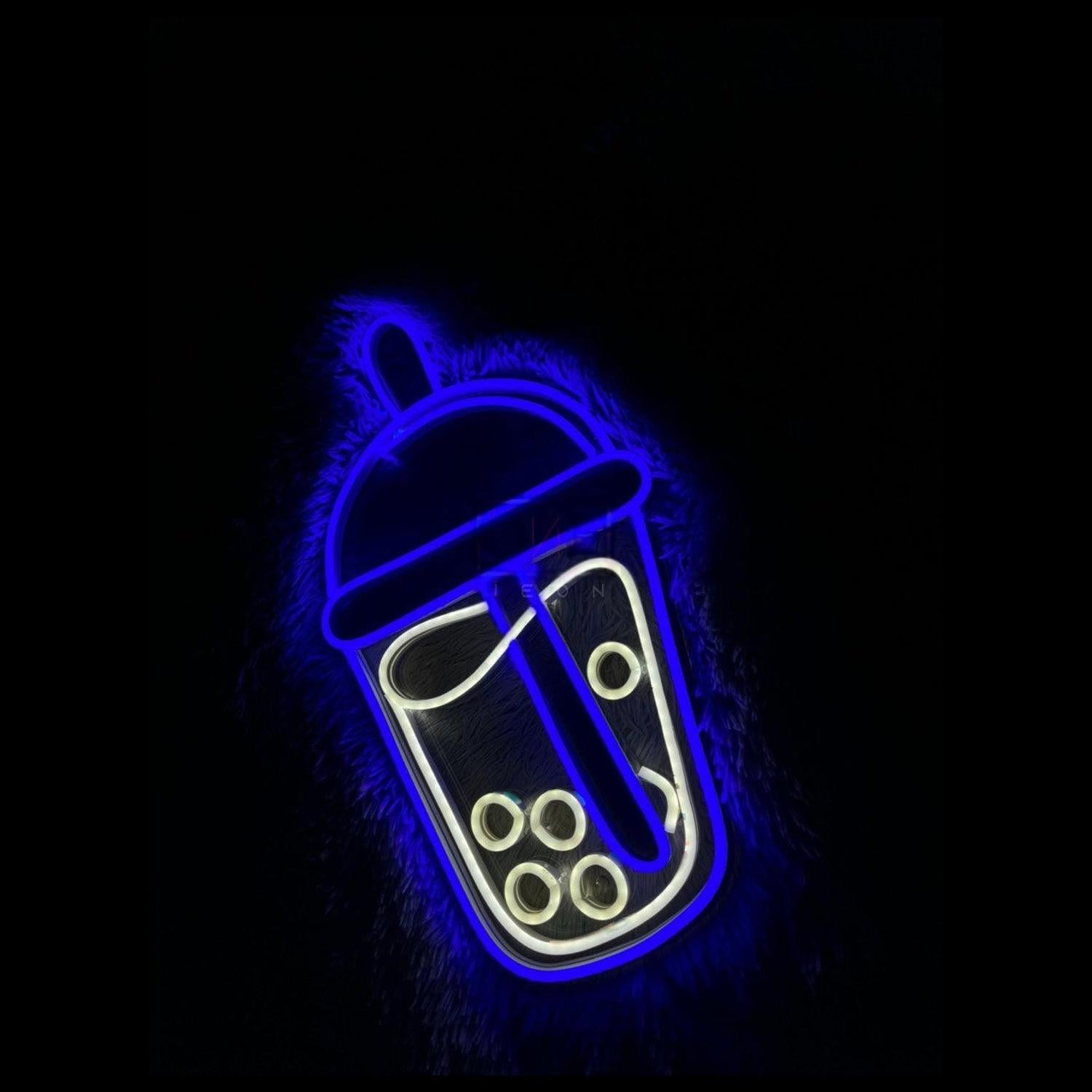 Pink Blue Boba Tea Led Neon Sign For Cafe Home Decor | Shineneon