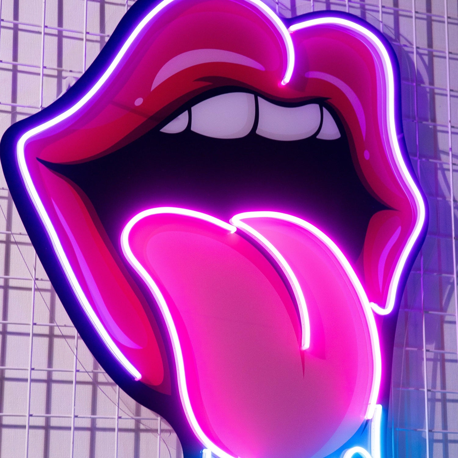 Pink Blue Lips Dripping Uv Printed Led Neon Sign For Trendy Shop Decor | Shineneon