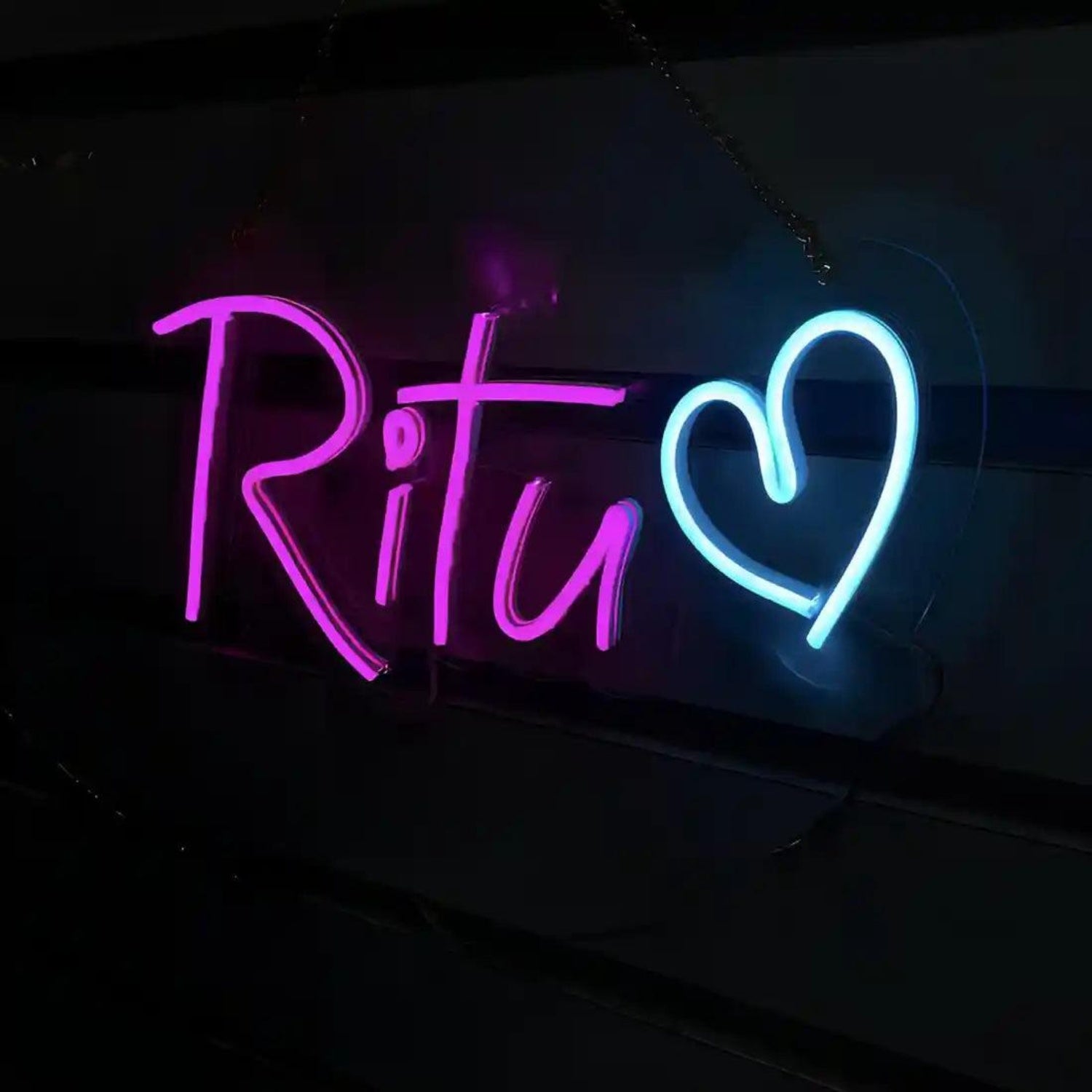 Pink Blue Rita Heart Led Neon Sign For Bedroom Decor | Shineneon