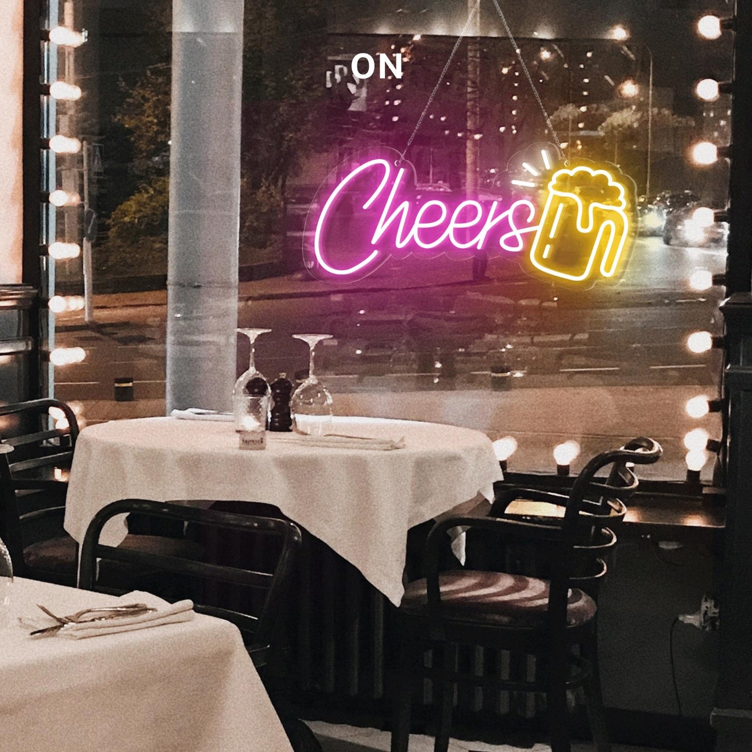 Pink Cheers Yellow Beer Mug Led Neon Sign For Bar Restaurant Decor | Shineneon