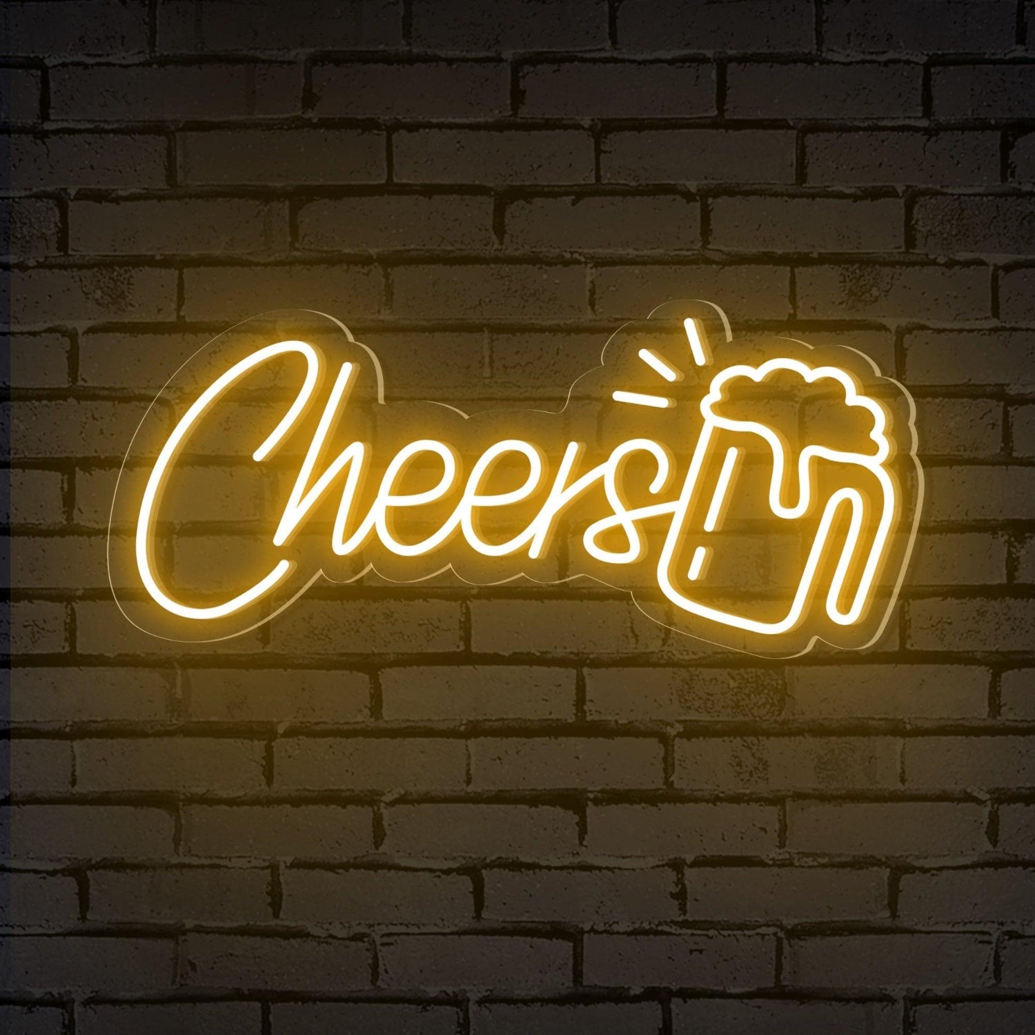 Pink Cheers Yellow Beer Mug Led Neon Sign For Bar Restaurant Decor | Shineneon