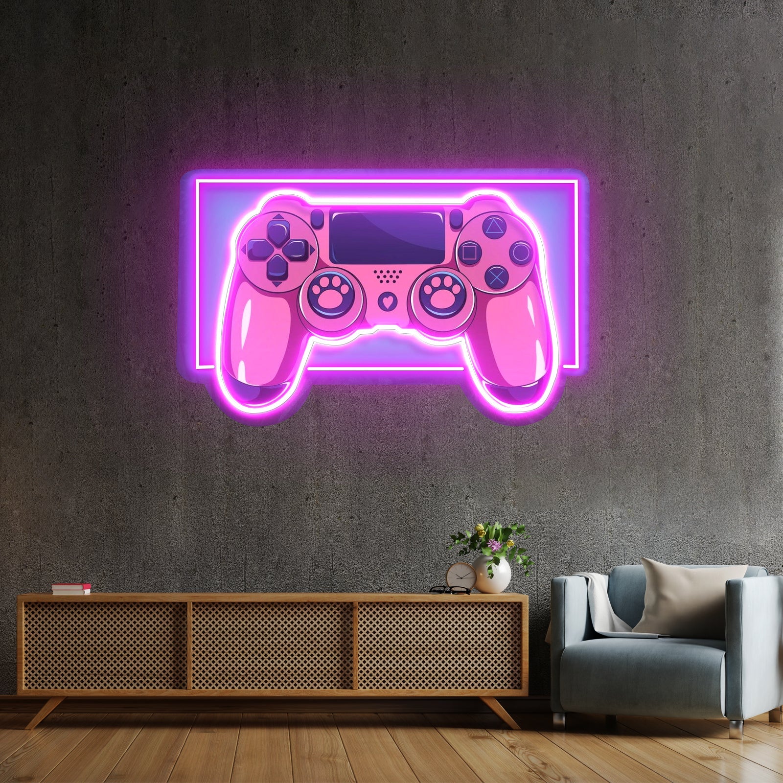 Pink Controller Custom Led Signs Artwork For Sale - Shineneon