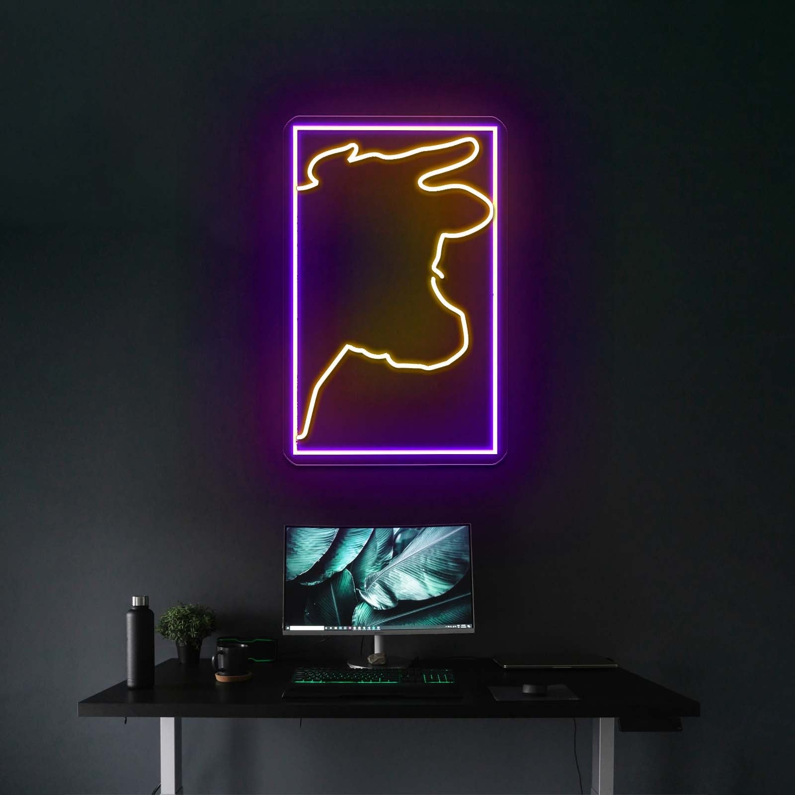 Pink Cow Looking There Artistic Neon Signs Wall Art Neon - Shineneon