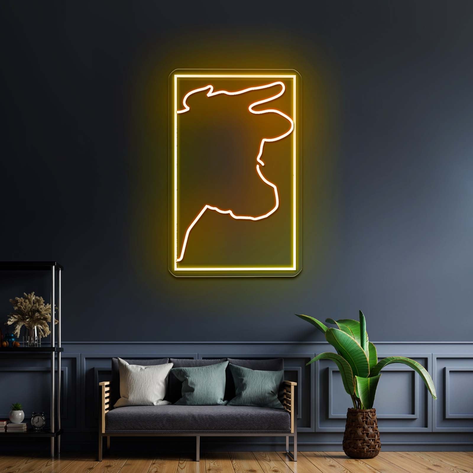 Pink Cow Looking There Artistic Neon Signs Wall Art Neon - Shineneon