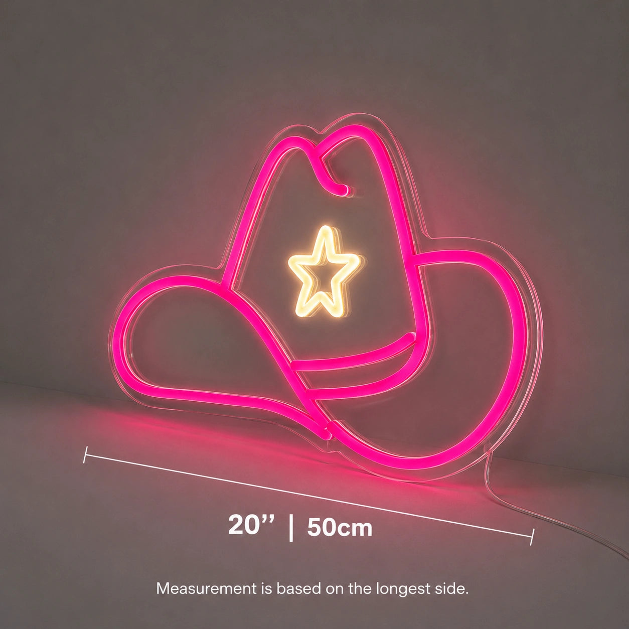 Pink Cowgirl Hat Neon Sign LED Neon Sign size image