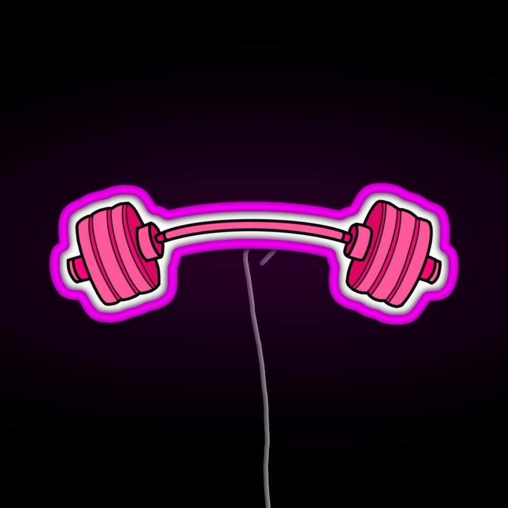 Pink Curved Barbell Rgb Neon Sign - Shineneon