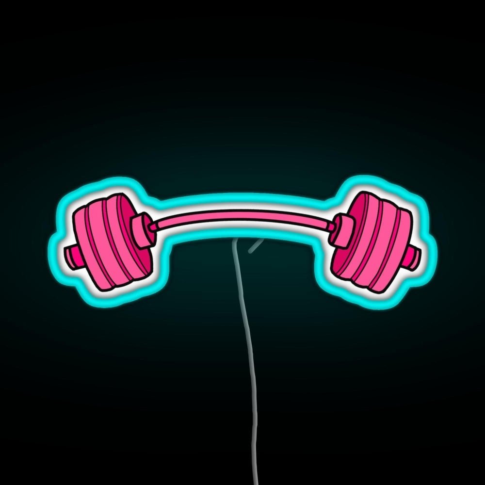 Pink Curved Barbell Rgb Neon Sign - Shineneon