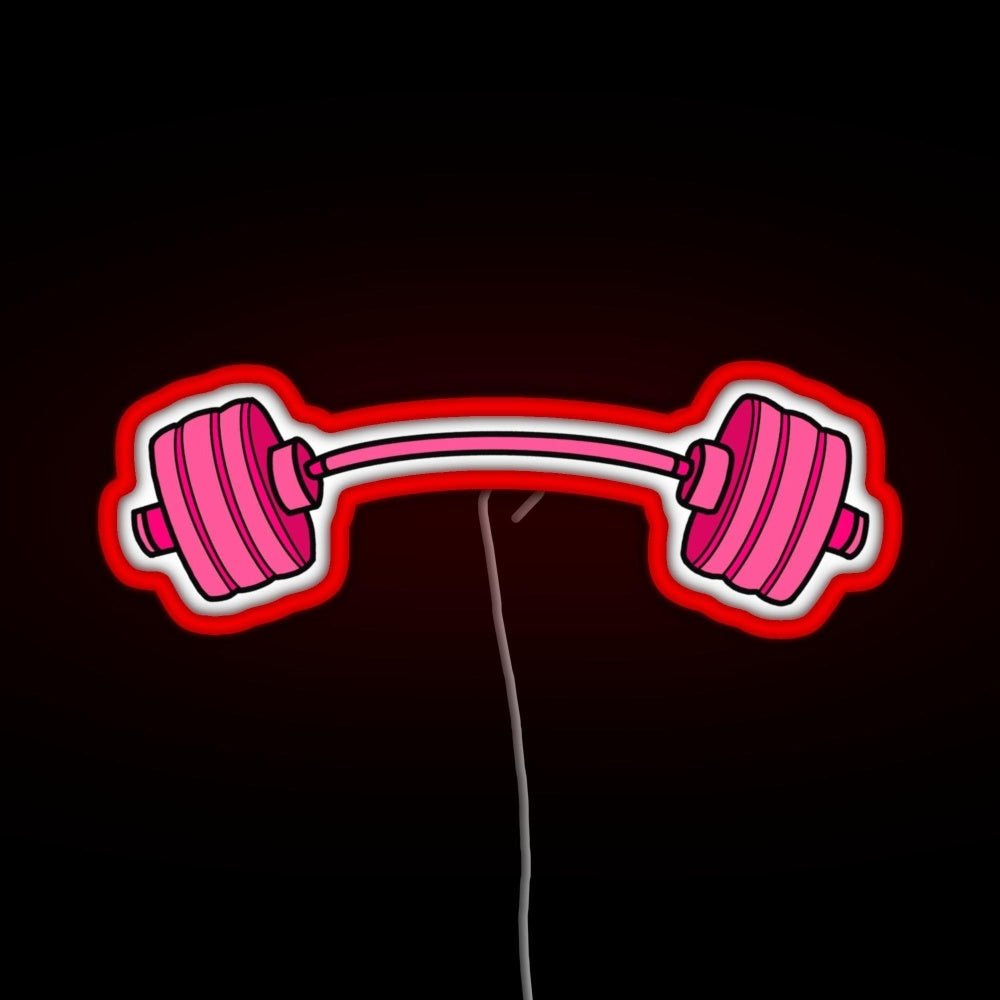 Pink Curved Barbell Rgb Neon Sign - Shineneon