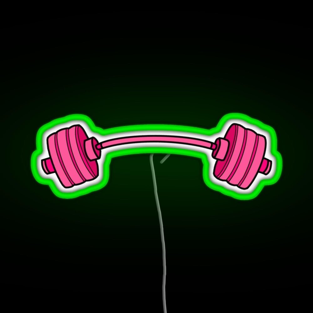 Pink Curved Barbell Rgb Neon Sign - Shineneon
