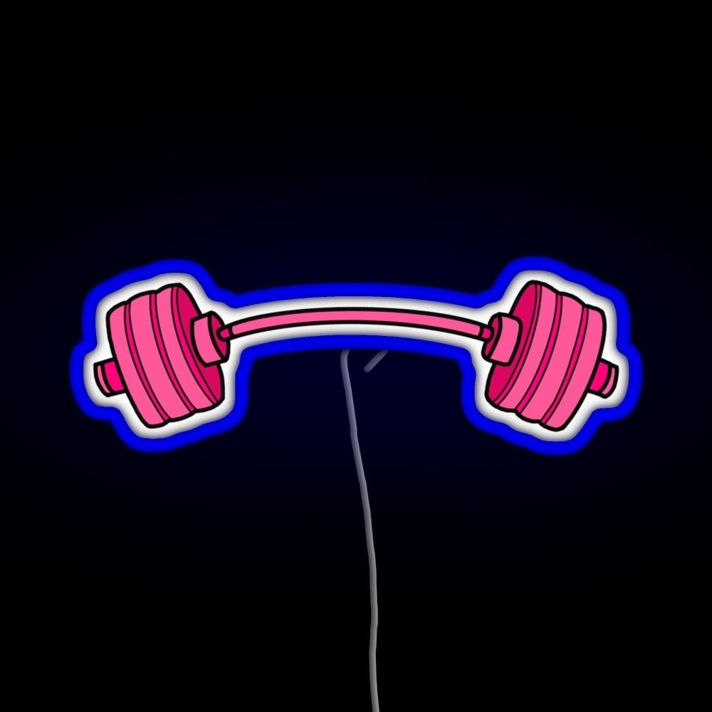 Pink Curved Barbell Rgb Neon Sign - Shineneon