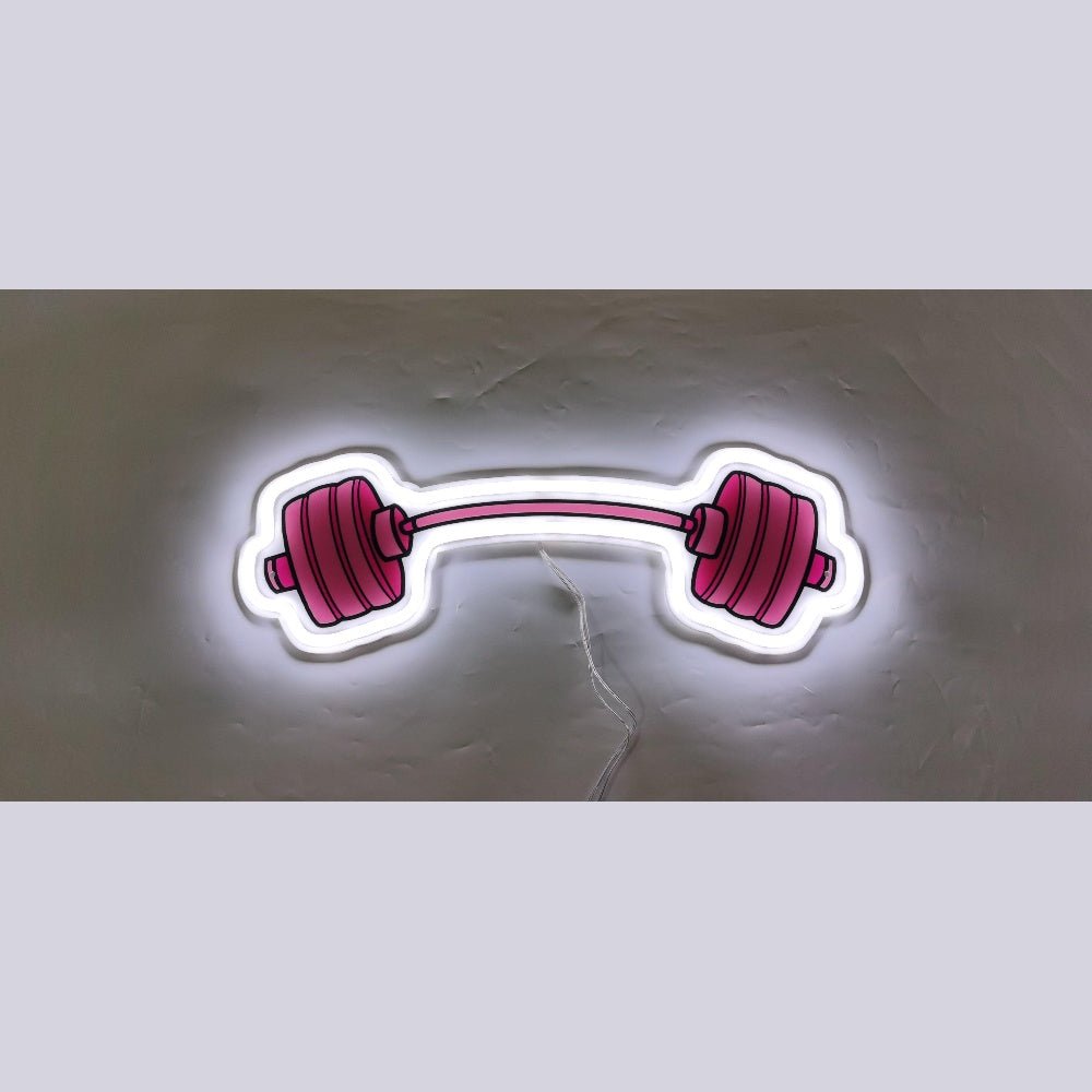 Pink Curved Barbell Rgb Neon Sign - Shineneon