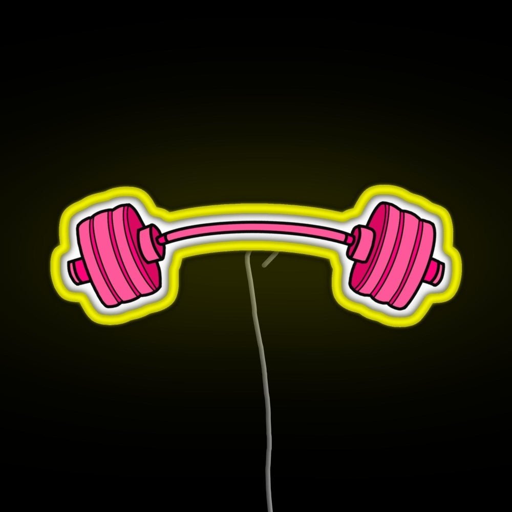 Pink Curved Barbell Rgb Neon Sign - Shineneon