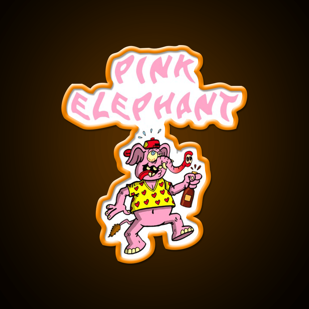 Pink Elephant Cocktail Bar Decor Led Neon Sign Rgb Color - Shineneon