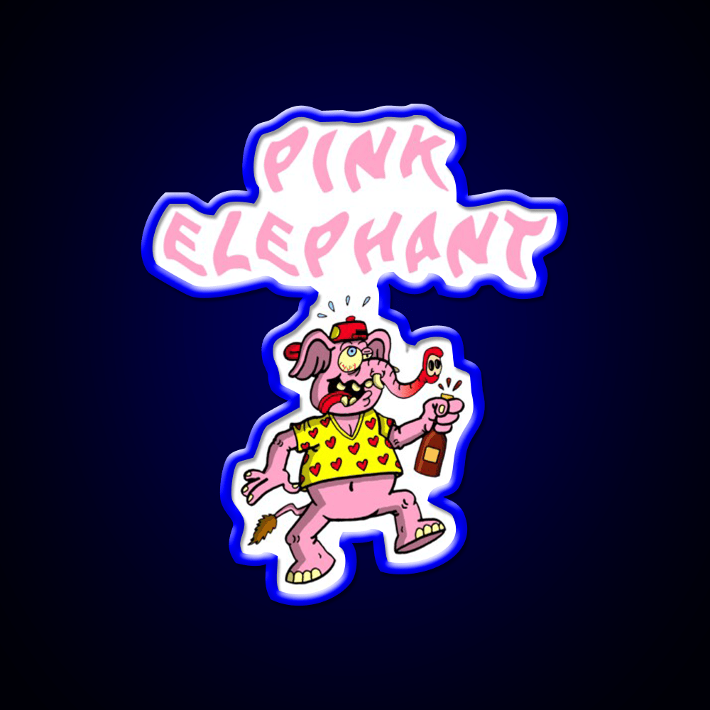 Pink Elephant Cocktail Bar Decor Led Neon Sign Rgb Color - Shineneon