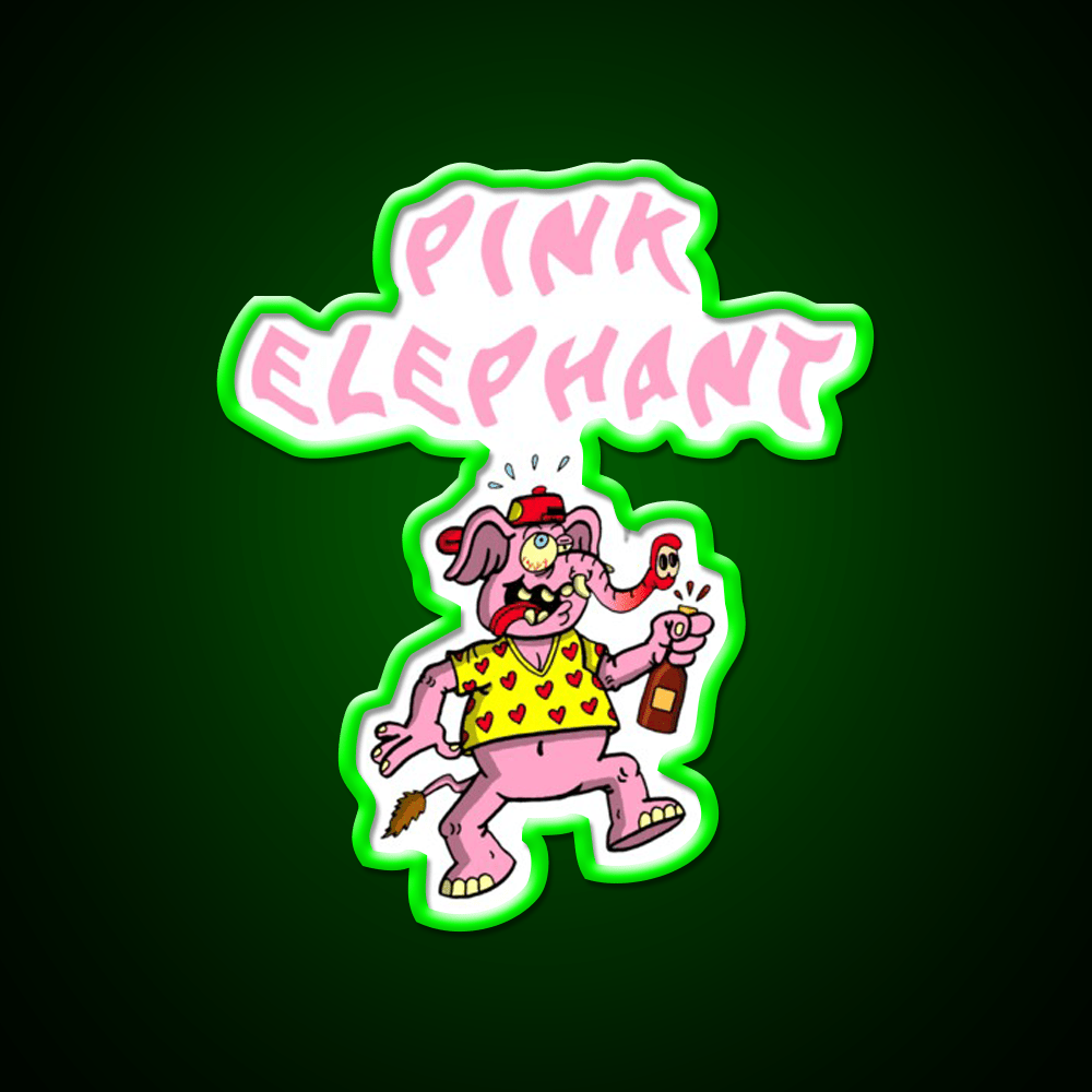 Pink Elephant Cocktail Bar Decor Led Neon Sign Rgb Color - Shineneon