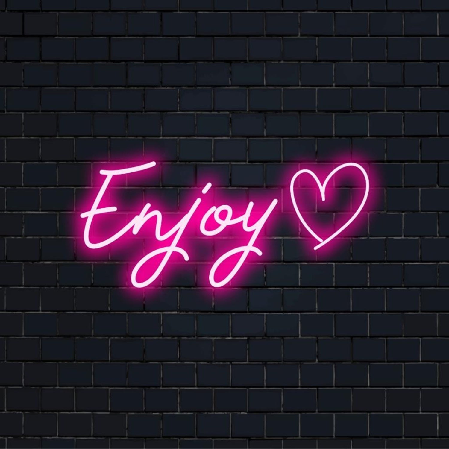 Pink Enjoy Heart Led Neon Sign For Home Cafe Bar Wall Decor | Shineneon