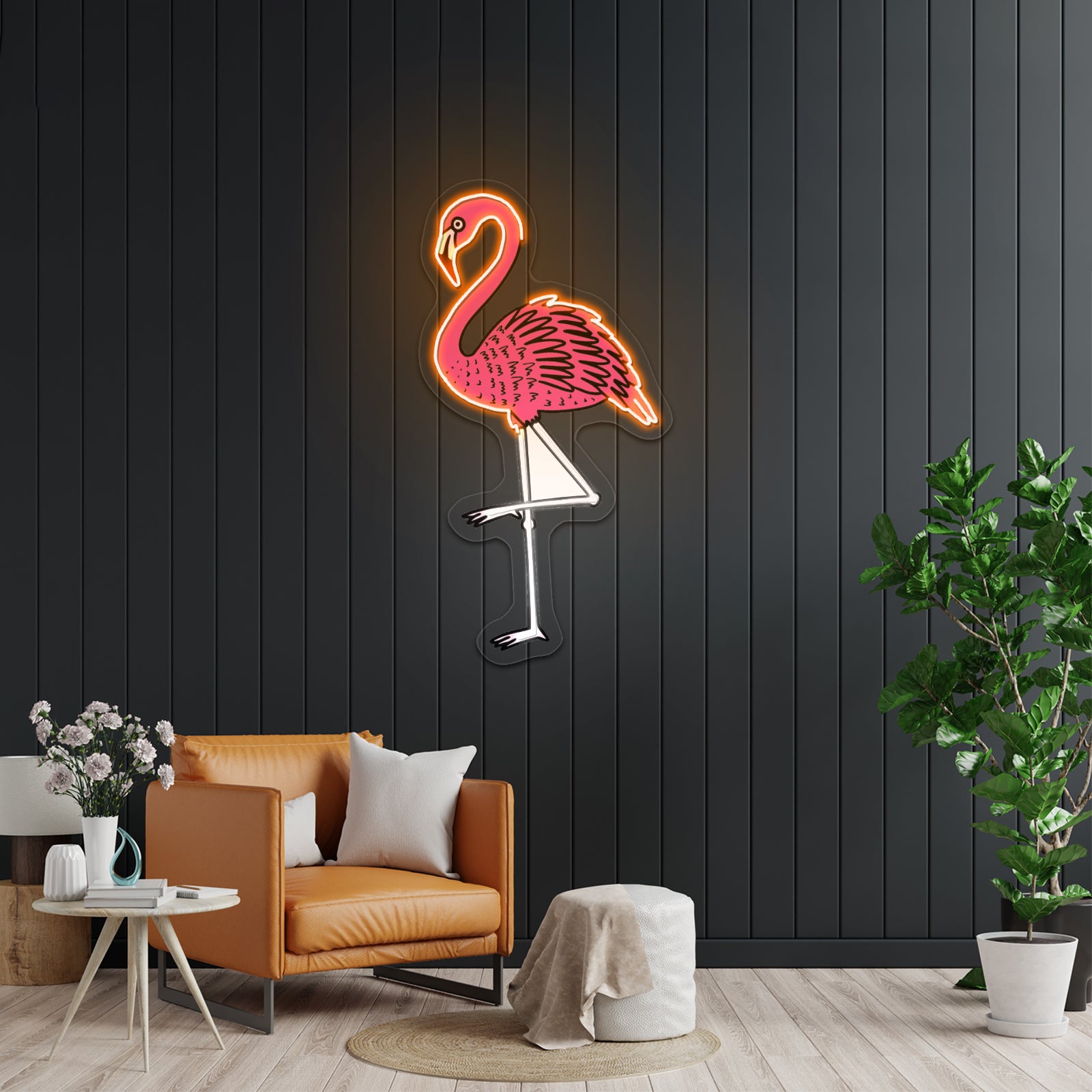 Pink Flamingo Aesthetic Artwork Led Signs