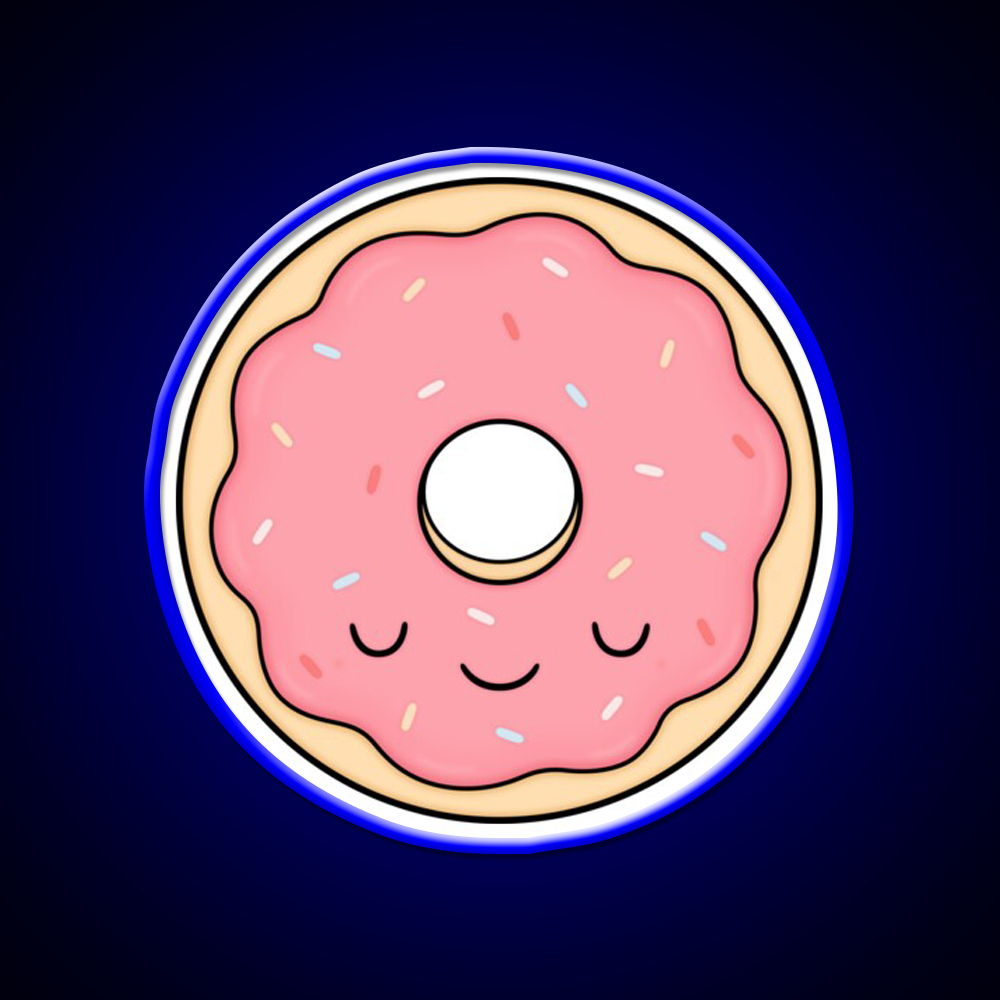 Pink Glazed Donut Fast Food Led Neon Sign For Burger Place Rgb Color