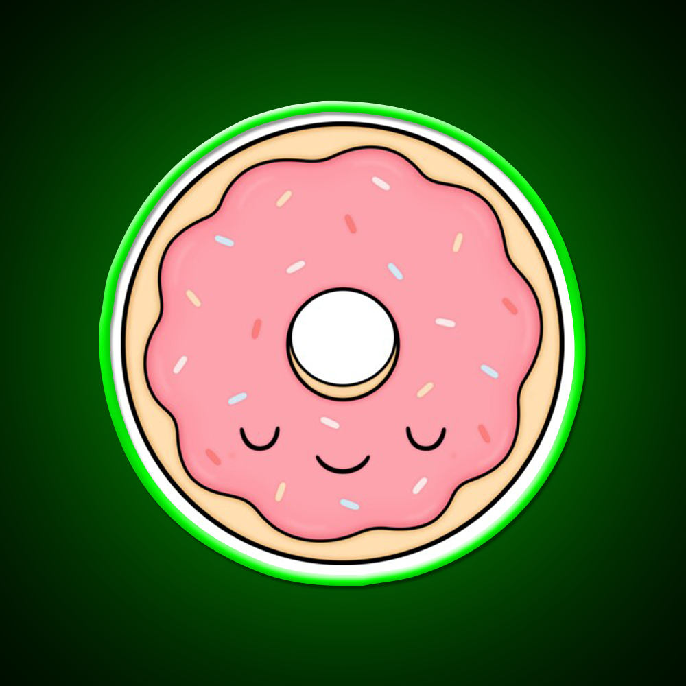 Pink Glazed Donut Fast Food Led Neon Sign For Burger Place Rgb Color