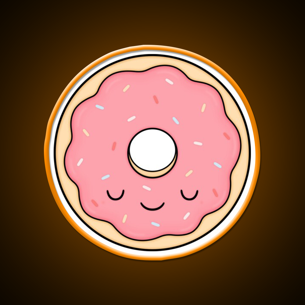 Pink Glazed Donut Fast Food Led Neon Sign For Burger Place Rgb Color