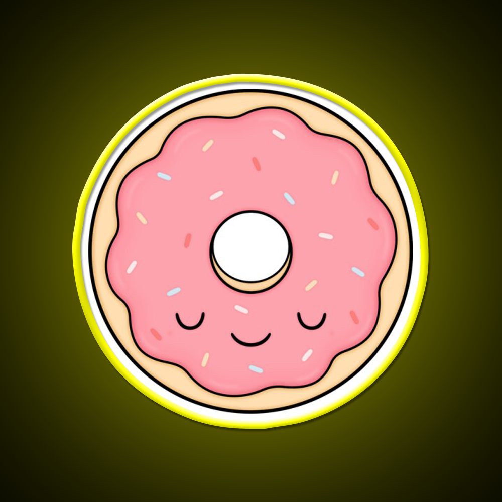 Pink Glazed Donut Fast Food Led Neon Sign For Burger Place Rgb Color