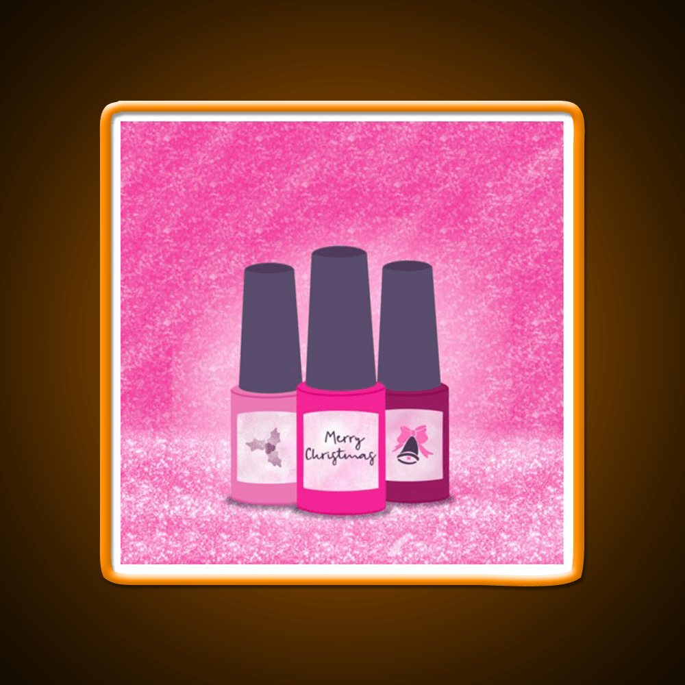 Pink Glitter Nail Polish Trio Festive Christmas Nail Salon Led Neon Sign Rgb Color - Shineneon