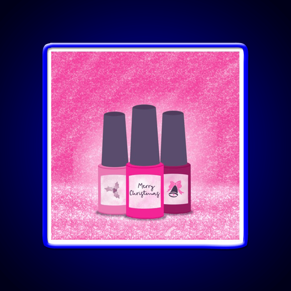 Pink Glitter Nail Polish Trio Festive Christmas Nail Salon Led Neon Sign Rgb Color - Shineneon