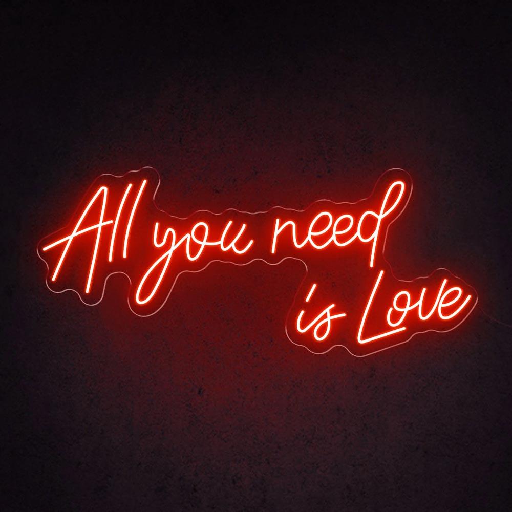 Pink Handwritten All You Need Is Love Led Neon Sign For Wedding Home Decor | Shineneon