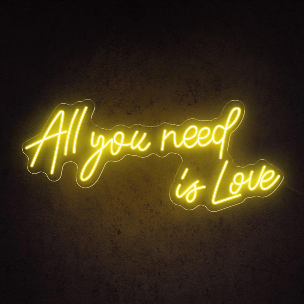 Pink Handwritten All You Need Is Love Led Neon Sign For Wedding Home Decor | Shineneon