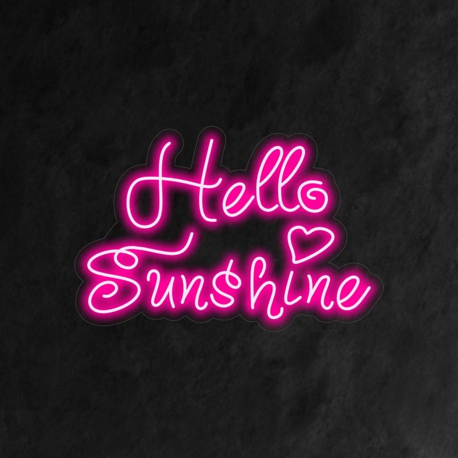 Pink Heart Hello Sunshine Led Neon Sign For Home Cafe Wall Art | Shineneon