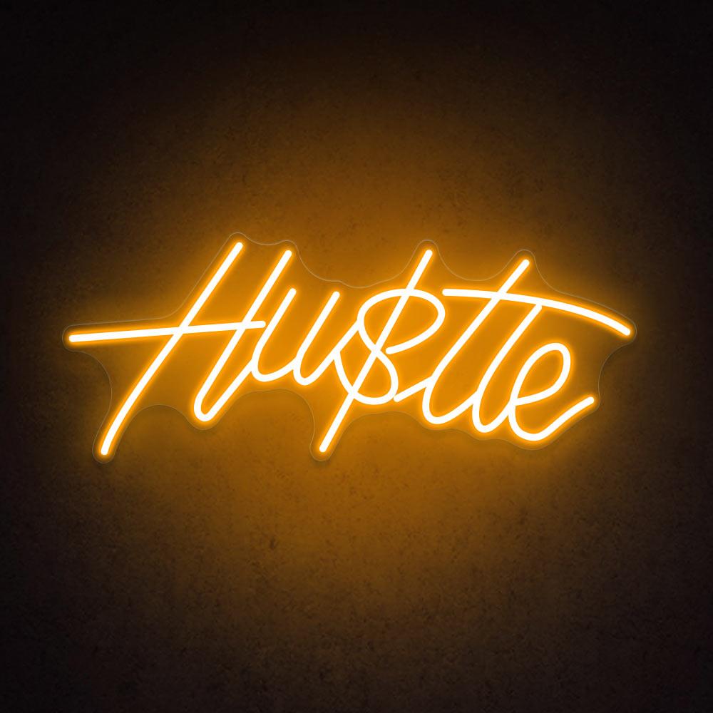 Pink Hustle Led Neon Sign With Rose Wall Decor | Shineneon