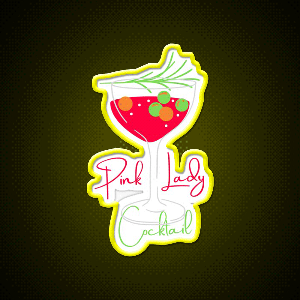 Pink Lady Cocktail Bar Decor Led Neon Sign Rgb Color - Custom LED neon sign front view