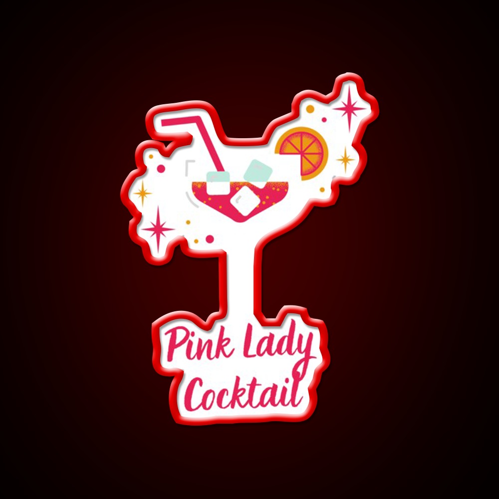 Pink Lady Cocktail Refreshing Cocktail Bar Decor Led Neon Sign Rgb Color - LED neon sign view 10