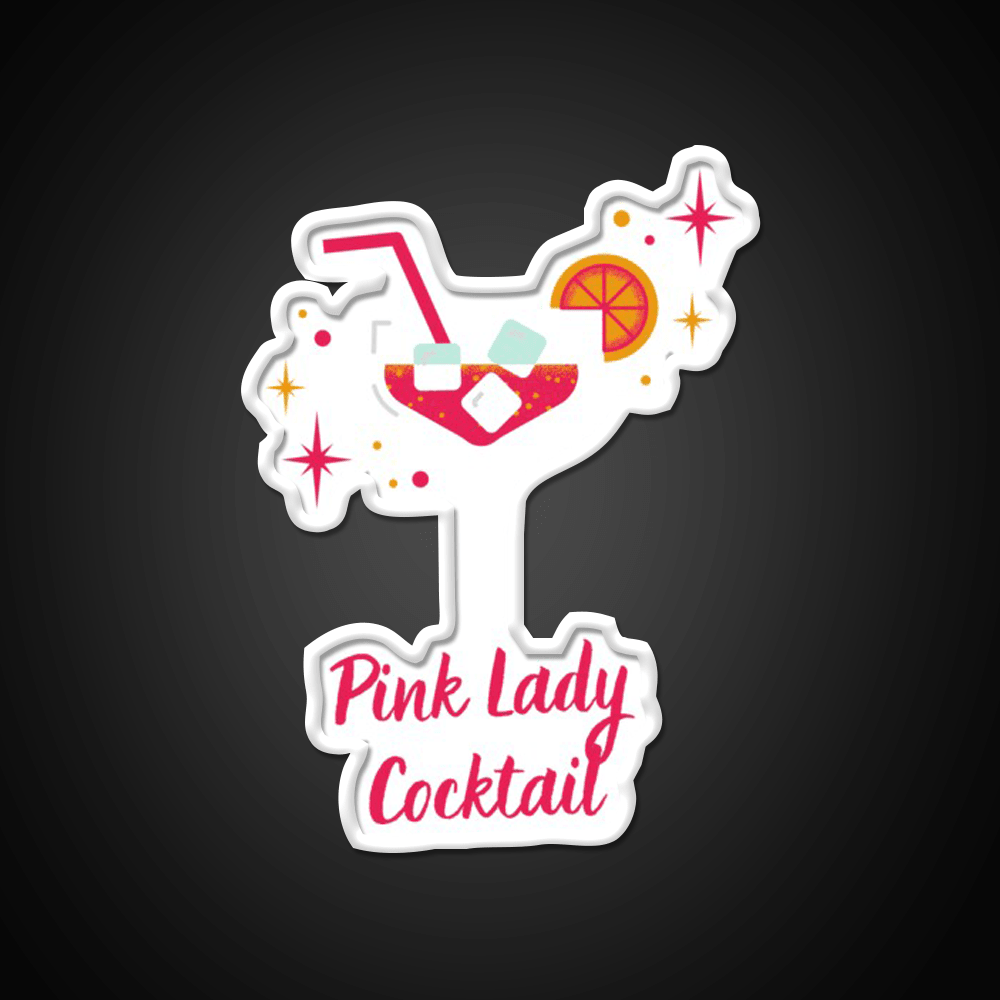 Pink Lady Cocktail Refreshing Cocktail Bar Decor Led Neon Sign Rgb Color - Shineneon