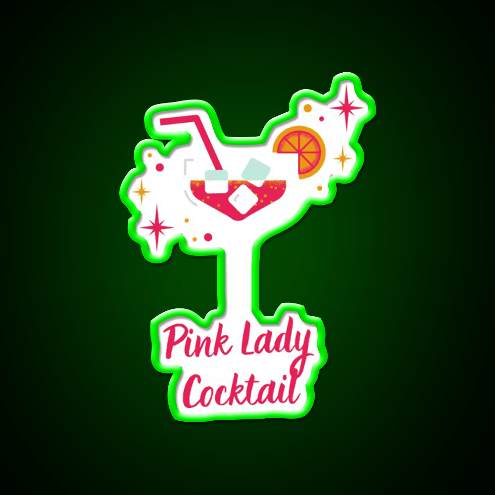 Pink Lady Cocktail Refreshing Cocktail Bar Decor Led Neon Sign Rgb Color - Shineneon