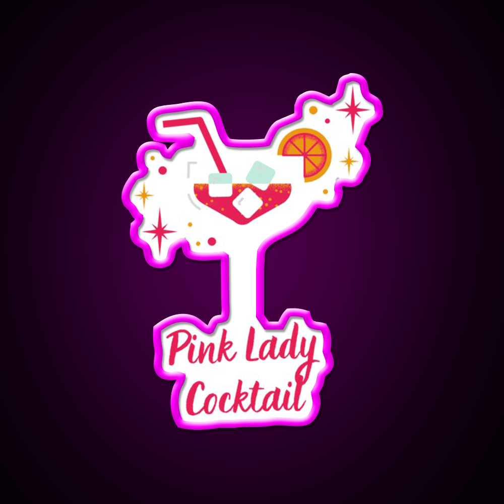 Pink Lady Cocktail Refreshing Cocktail Bar Decor Led Neon Sign Rgb Color - Shineneon