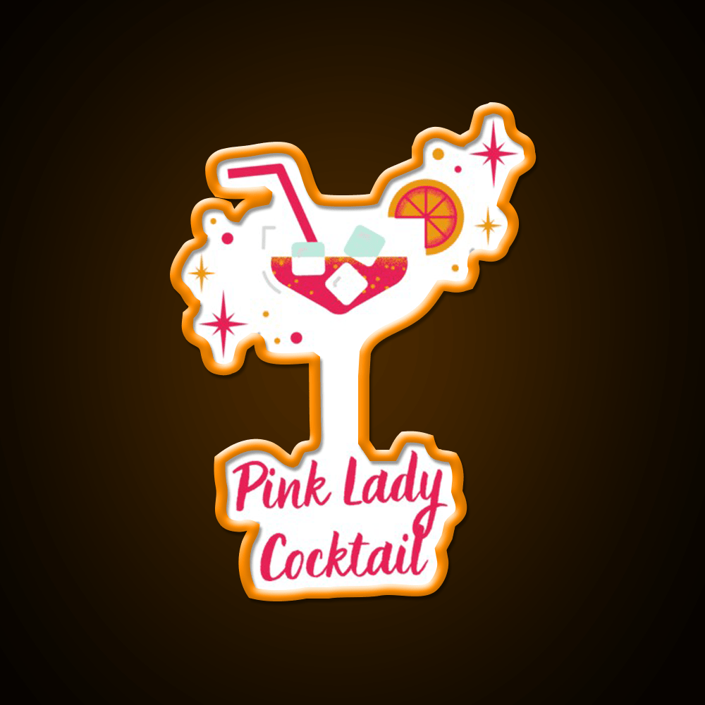 Pink Lady Cocktail Refreshing Cocktail Bar Decor Led Neon Sign Rgb Color - Shineneon