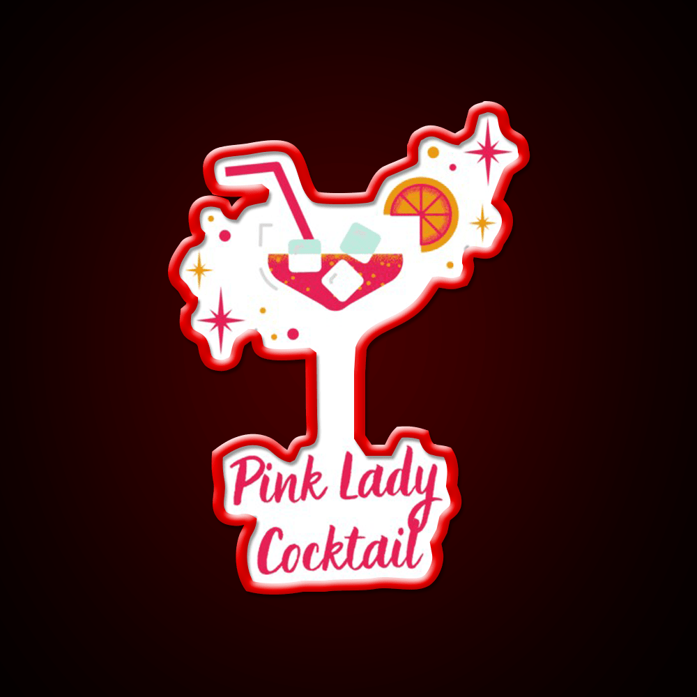 Pink Lady Cocktail Refreshing Cocktail Bar Decor Led Neon Sign Rgb Color - Shineneon