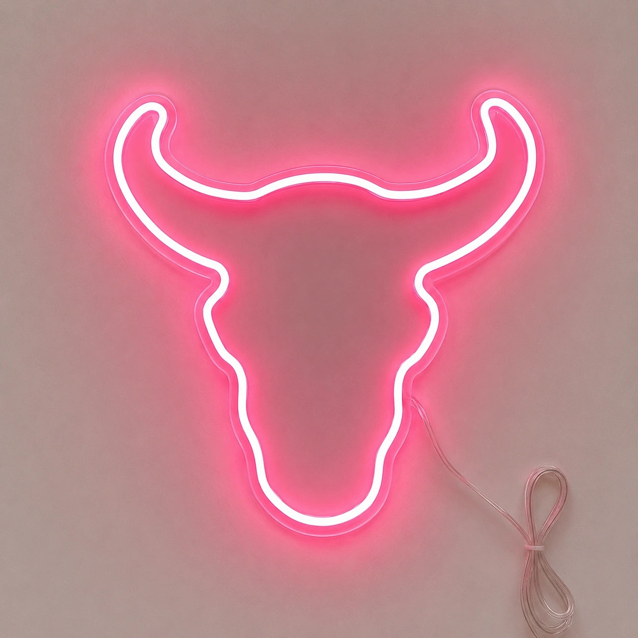 Pink Longhorn Head Neon Sign LED Neon Sign main product image