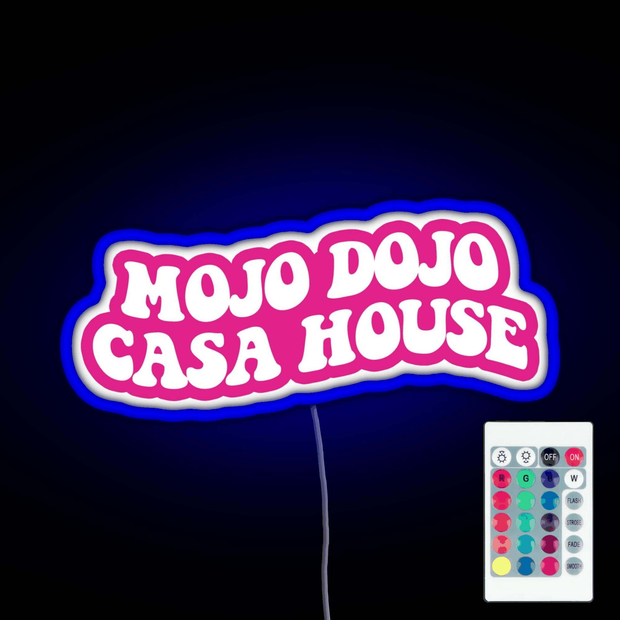 Pink Magenta Mojo Dojo Casa House Rgb Led Neon Sign Pop Wall Art