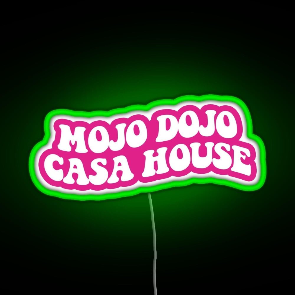 Pink Magenta Mojo Dojo Casa House Rgb Led Neon Sign Pop Wall Art - Shineneon