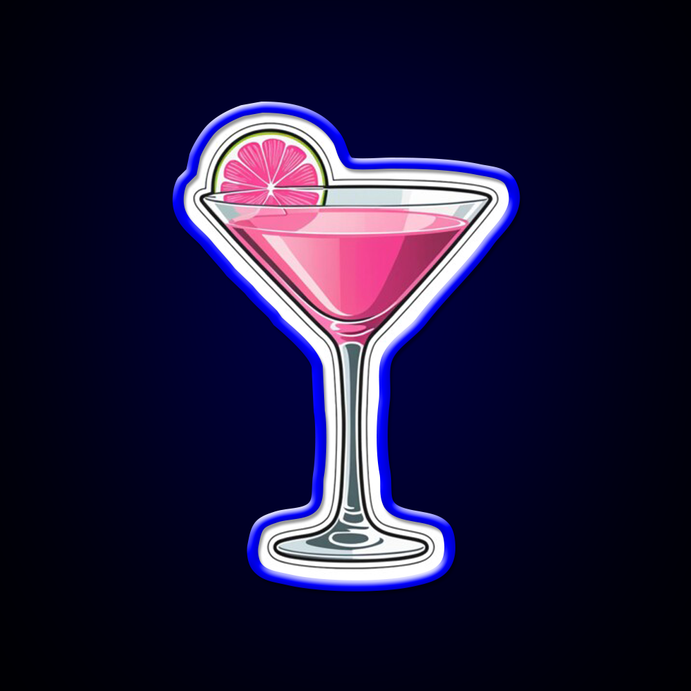 Pink Martini Glass Cocktail Bar Decor Led Neon Sign Rgb Color - LED neon sign view 5