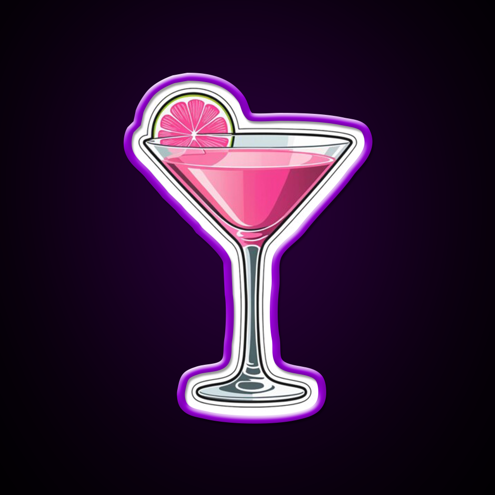 Pink Martini Glass Cocktail Bar Decor Led Neon Sign Rgb Color - LED neon sign view 9
