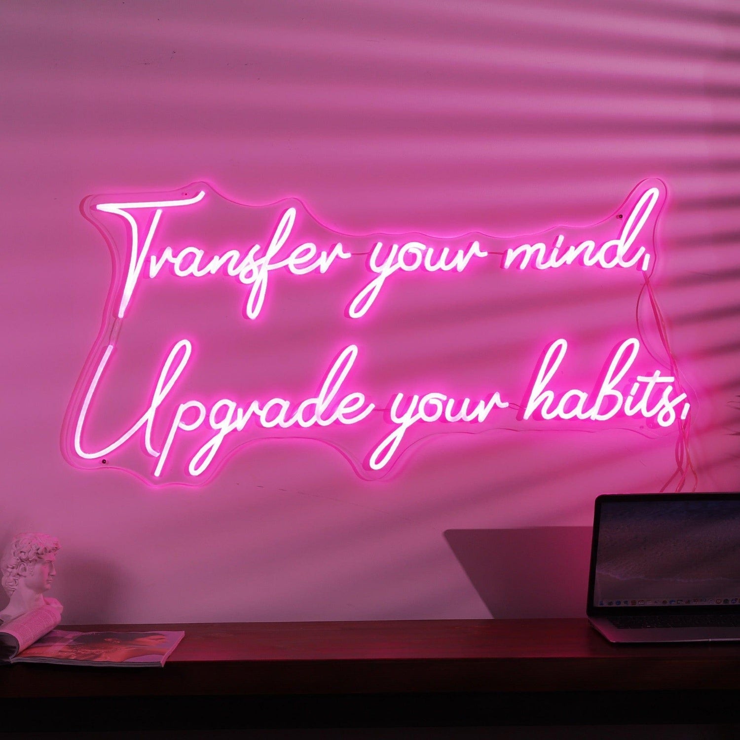 Pink Mind Transfer Habits Upgrade Led Neon Sign For Gym Studio Decor | Shineneon