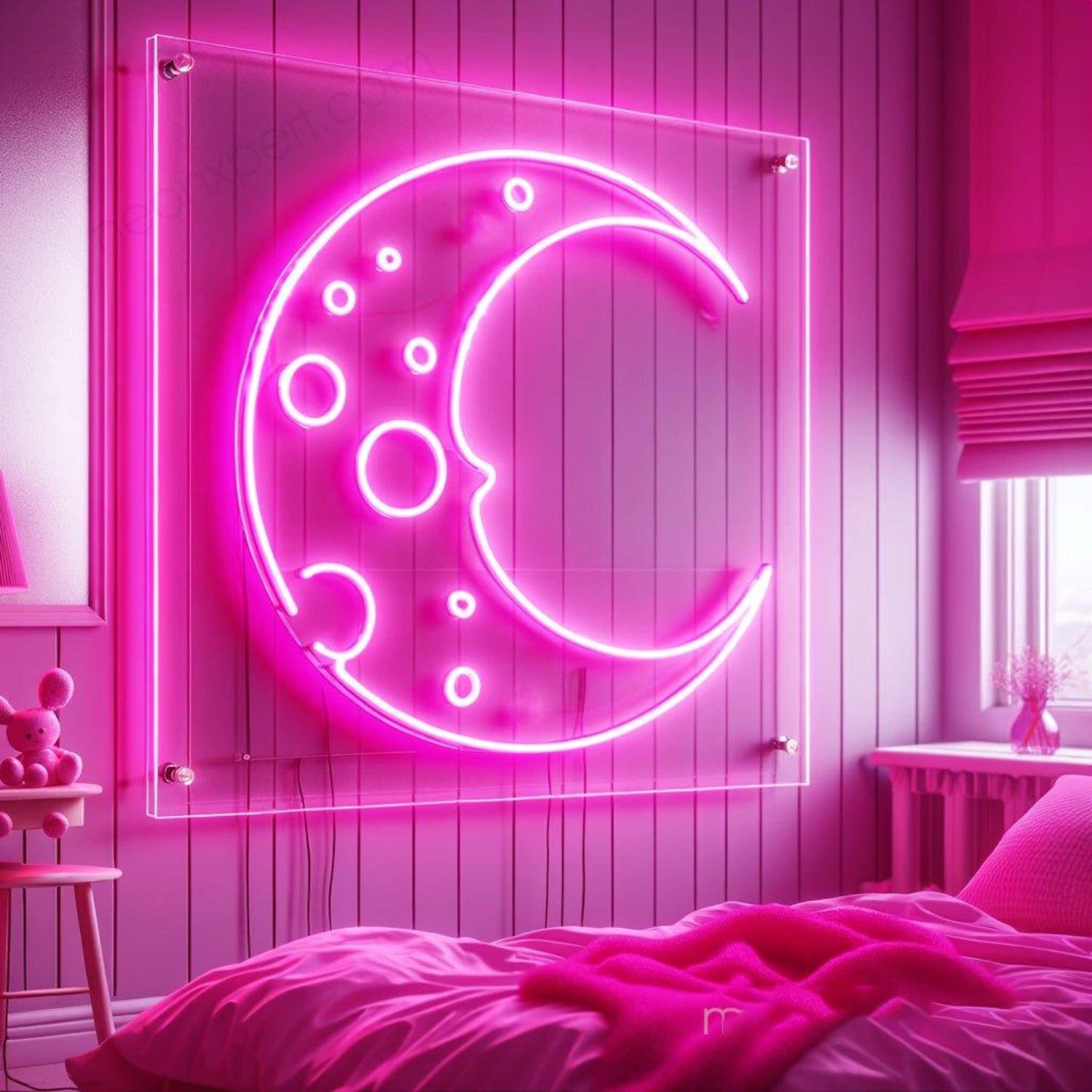 Pink Moon Neon Sign Led Light Wall Decor | Shineneon